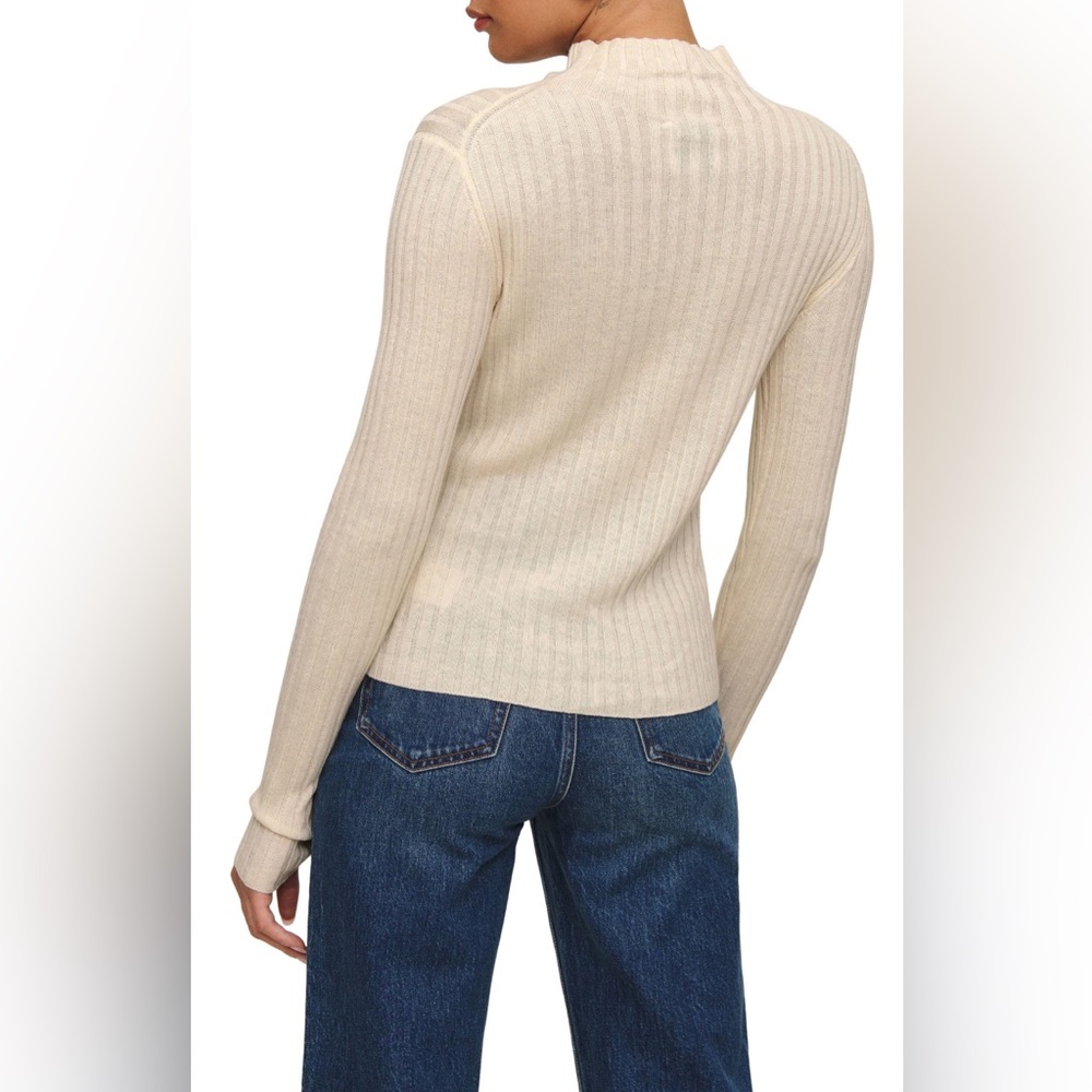 Reformation - Cori Rib Funnel Neck Sweater - Almond - Women’s Large - Picture 4 of 10